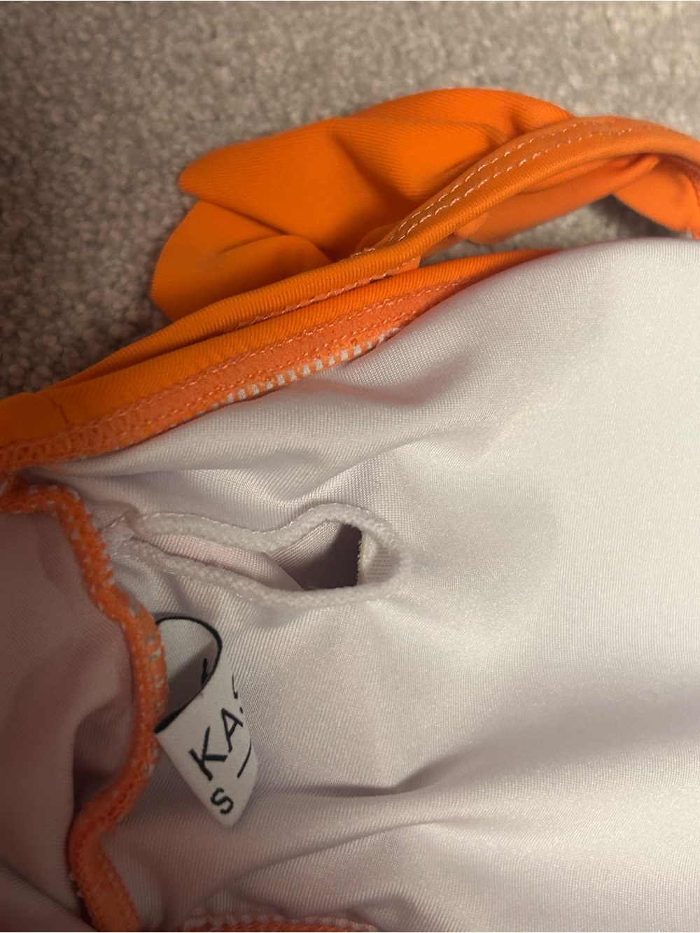 Orange Ruffle Strap Tankini Swim Set - Picture 3 of 6